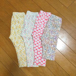 ユニクロ(UNIQLO)のユニクロ 女の子🌸春色🌼花柄🌷レギンス 4枚セット 80cm(パンツ)