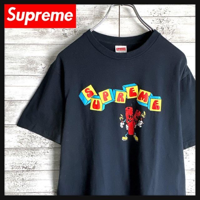 【ブランド】 supreme シュプリーム Tシャツ ビッグロゴ M 黒 ブラック ブランド