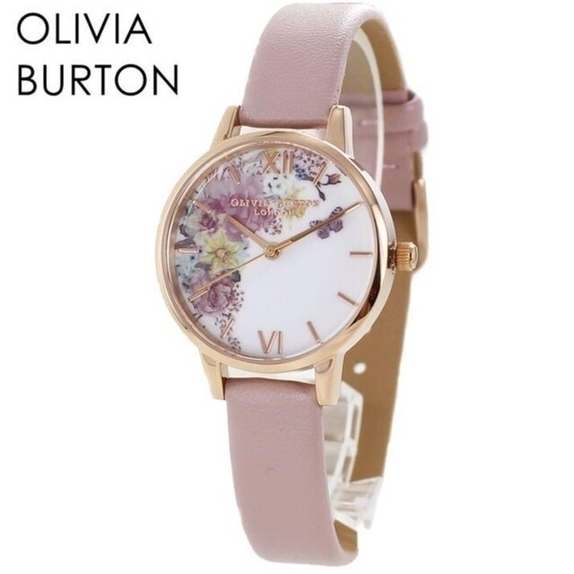 オリビアバートン OLIVIA BURTON 花 蝶 腕時計 ピンク花柄