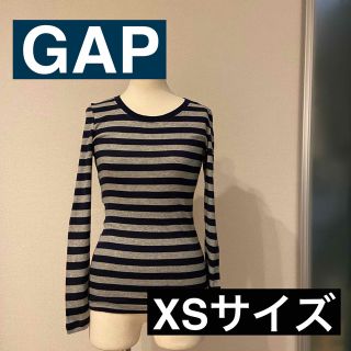 ギャップ(GAP)のGAPボーダートップス長袖　ストレッチ素材XS(カットソー(長袖/七分))