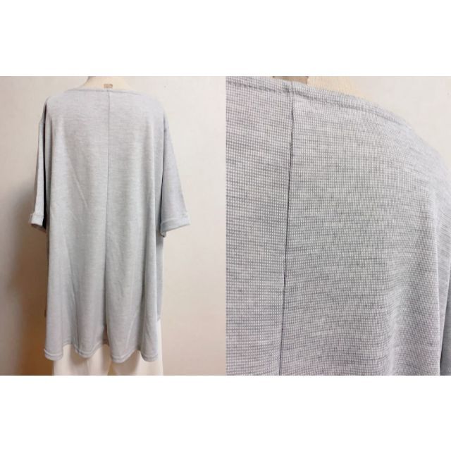 KN216＊5L大きいサイズ テーニア（フレアシルエットプルオーバー）グレー レディースのトップス(Tシャツ(半袖/袖なし))の商品写真