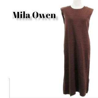 ミラオーウェン(Mila Owen)のミラオーウェン 19AW カシミヤ混ノースリーブニットロングワンピース  1(ロングワンピース/マキシワンピース)