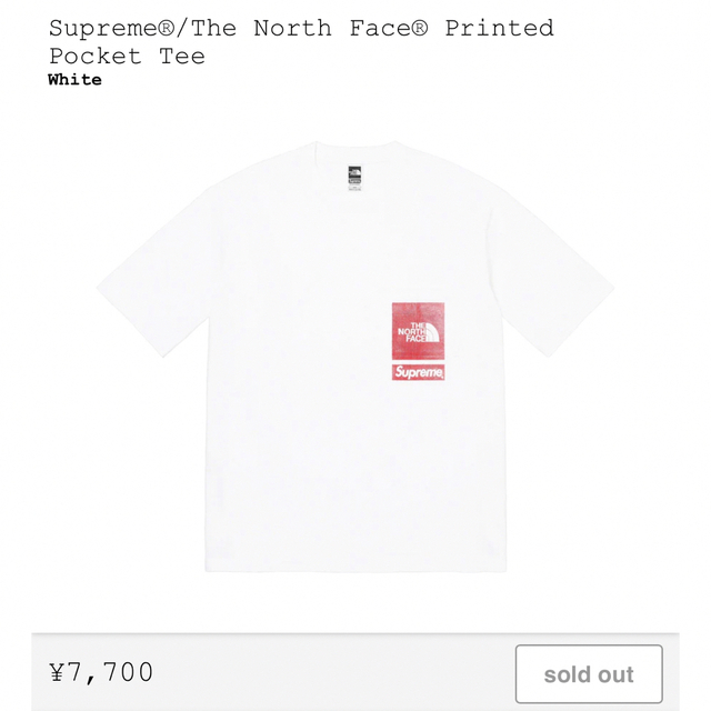 Supreme(シュプリーム)のSupreme The North Face Printed Pocket T メンズのトップス(Tシャツ/カットソー(半袖/袖なし))の商品写真