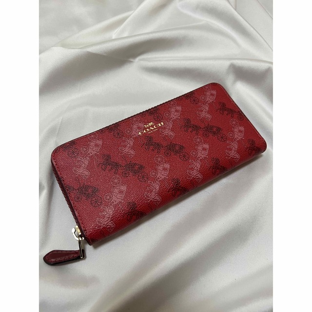 【美品】COACH コーチ　長財布　馬車柄　レッド　F87926