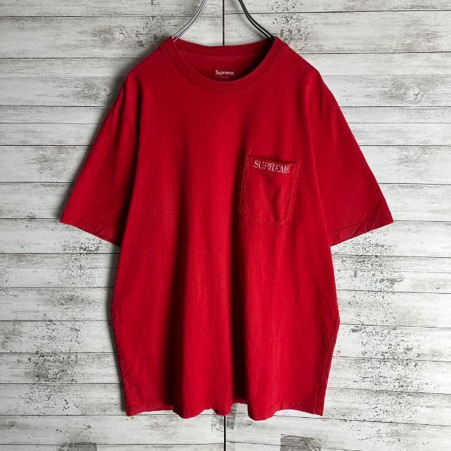 7477 【人気デザイン】シュプリーム☆ワンポイントロゴ定番カラーtシャツ　美品