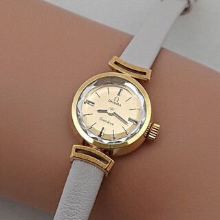 オメガ(OMEGA)のOH済 1969年製 オメガ ジュネーブ カットガラス レディース 極上品(腕時計)