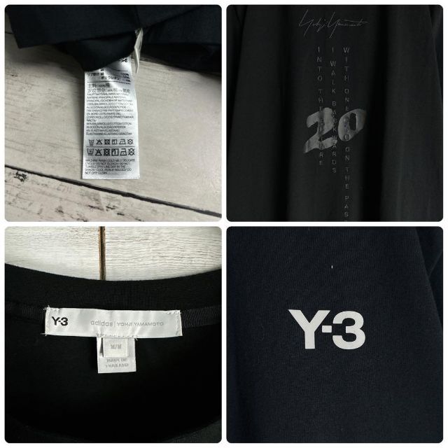 7488【希少デザイン】Y-3☆ビッグロゴ定番カラーtシャツ入手困難　人気　美品