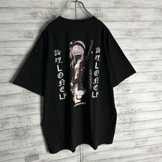 7484【限定コラボ】lonely論理☆ビッグロゴ定番カラーtシャツ　美品