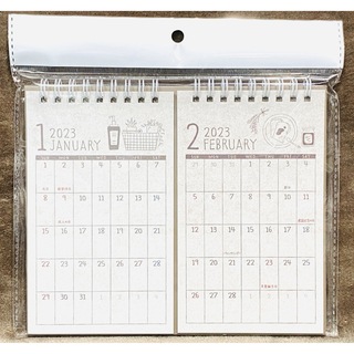 2023年 2ヶ月表示式 クラフト紙 卓上カレンダー 新品/送料無料(カレンダー/スケジュール)