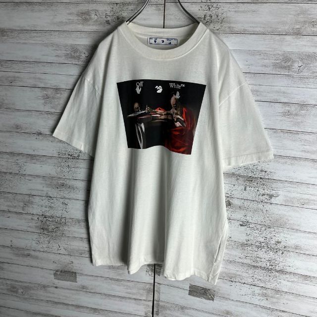 7481【即完売モデル】オフホワイト☆ビッグロゴ定番カラーtシャツ　入手困難