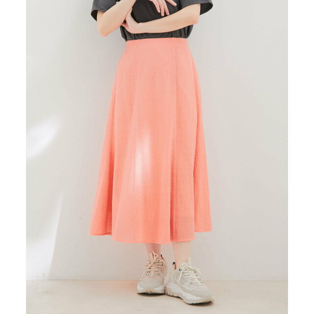 ViS(ヴィス)の【ピンク系（65）】【セットアップ対応】幾何学レースマーメイドスカート レディースのスカート(ロングスカート)の商品写真