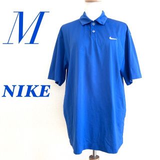ナイキ(NIKE)のNIKE ナイキ　ブルー　半袖　ポロシャツ　ロゴ　Mサイズ(ポロシャツ)