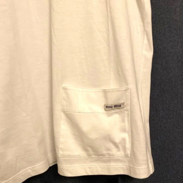 新品未使用♡ミュウミュウ miumiu Tシャツ フリル ロゴ-