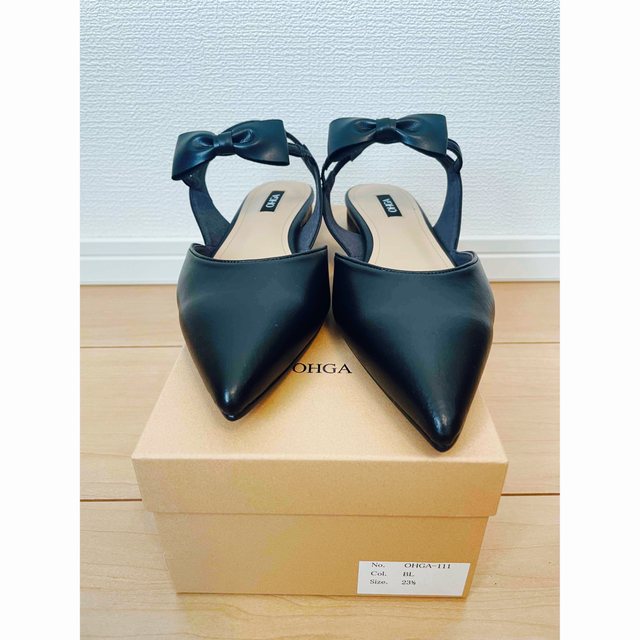 【やまぴ様】オーガ OHGA アンクルリボンミュール 23.5cm レディースの靴/シューズ(ミュール)の商品写真