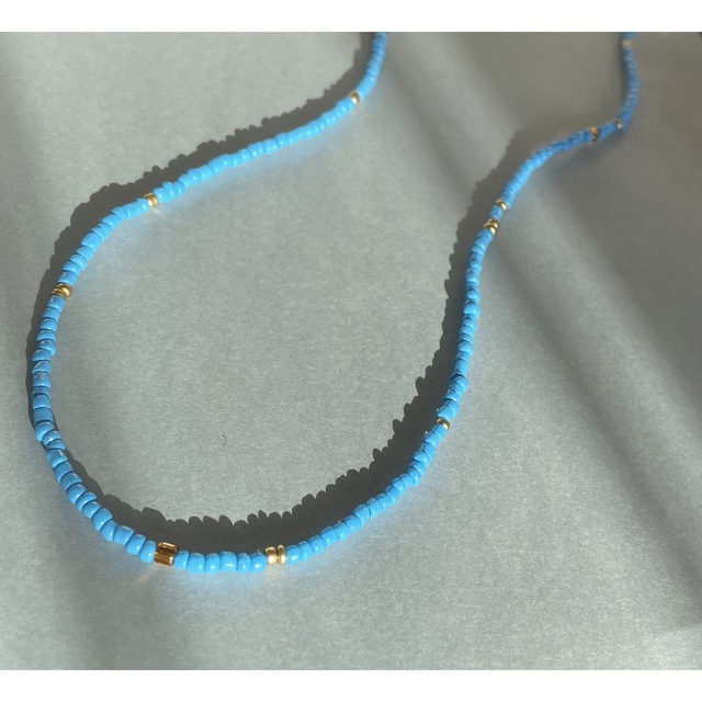 BEAUTY&YOUTH UNITED ARROWS(ビューティアンドユースユナイテッドアローズ)のno.173 Blue beads necklace ハンドメイドのアクセサリー(ネックレス)の商品写真