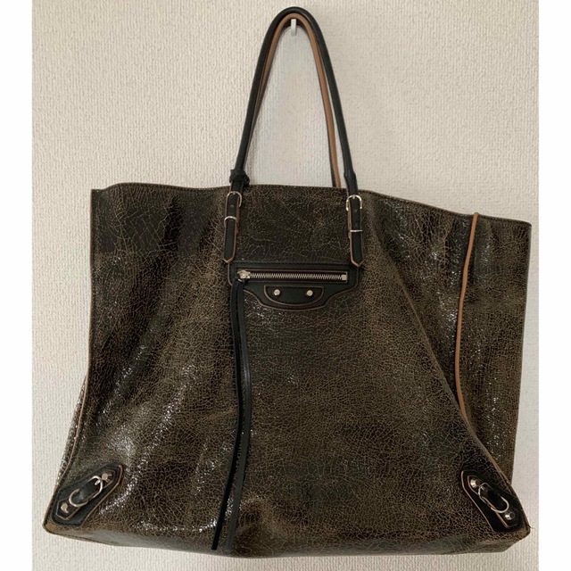 BALENCIAGA Black Leather Tote Bagバッグ