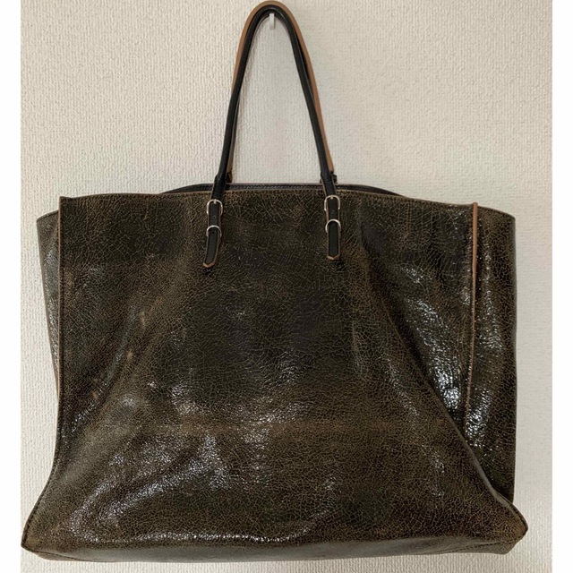 BALENCIAGA Black Leather Tote Bag