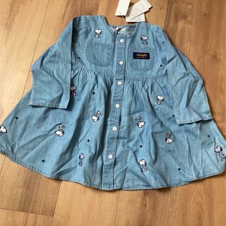 ラングラー(Wrangler)の新品　wrangler  95サイズ　シャツワンピース　スヌーピー (ワンピース)