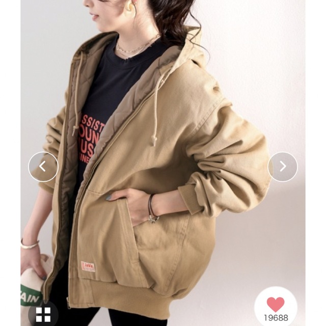 キルティングコットンフード付きブルゾン レディースのジャケット/アウター(ブルゾン)の商品写真