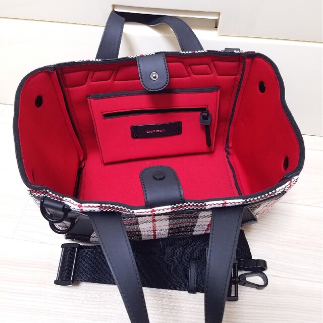超美品 DIESEL 2way バッグハンドバッグ ショルダーバッグ チェック 超美品 DIESEL 2way バッグハンドバッグ ショルダーバッグ チェック