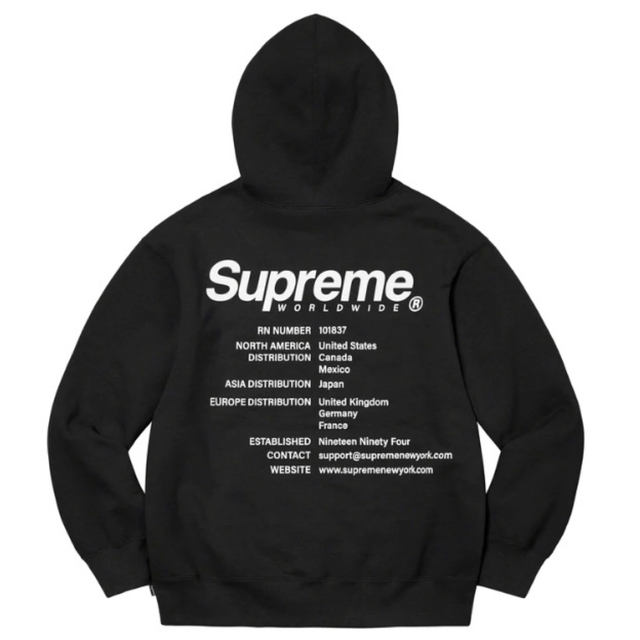 メンズ23ss supreme Worldwide Hooded Sweatshirt