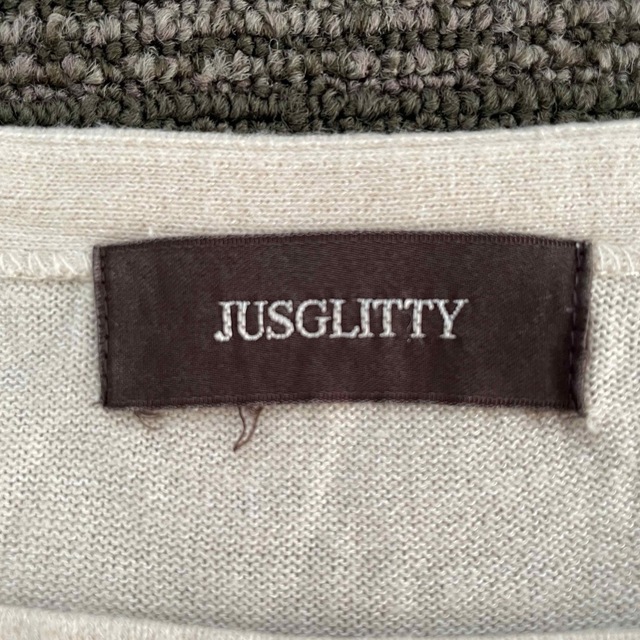 JUSGLITTY(ジャスグリッティー)のジャスグリッティー　ボーダー　ビジュー　ニット レディースのトップス(ニット/セーター)の商品写真