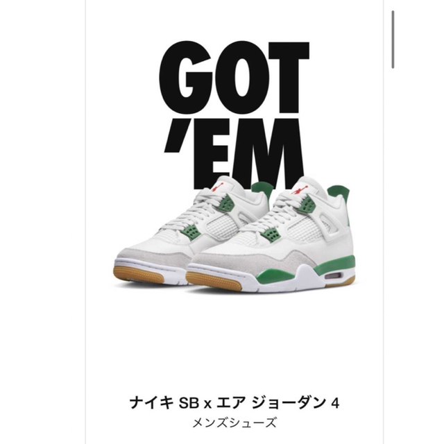 NIKE AIR JODAN4 SB 28 ナイキ　ジョーダン　パイングリーン