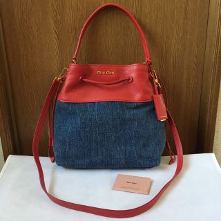 ミュウミュウ(miumiu)の美品 ミュウミュウ 3wayデニムバッグ(ショルダーバッグ)