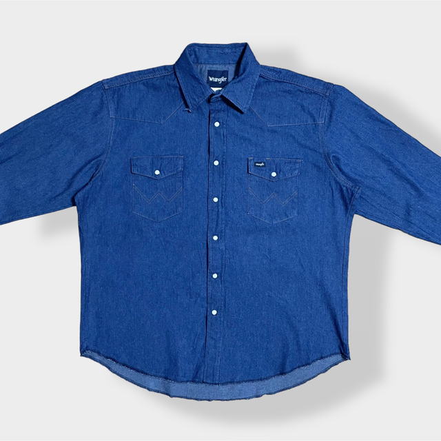 【Wrangler】ウエスタンデニムシャツ XL ビッグシルエット 濃紺