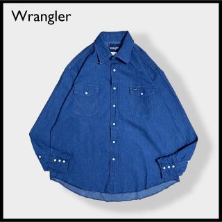 ラングラー(Wrangler)の【Wrangler】ウエスタンデニムシャツ XL ビッグシルエット 濃紺 古着(シャツ)