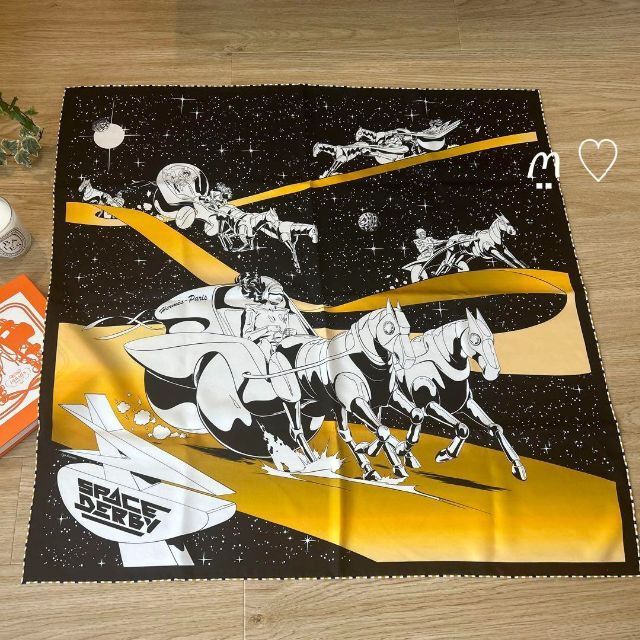HERMES - HERMES エルメス カレ90 スペースダービー シルク HERMES - HERMES エルメス カレ90 スペースダービー シルク