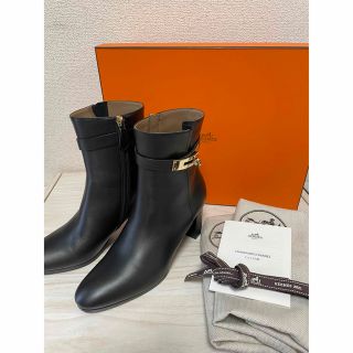 エルメス(Hermes)のHERMES サンジェルマンブーツ　37 美品　ゴールド金具(ブーツ)