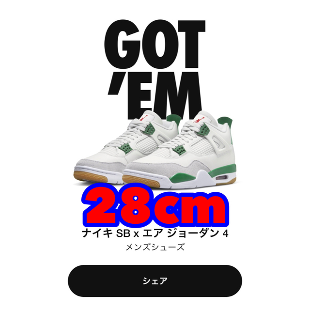 スニーカーNike SB × Air Jordan 4 Pine Green