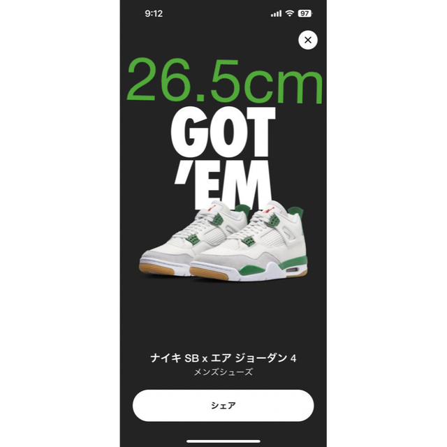 Nike SB × Air Jordan 4 Pine Green 26.5cm
