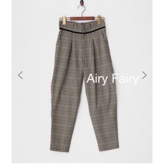 Airy Fairy チェック ハイウエスト タック パンツ　 サイズ S(カジュアルパンツ)