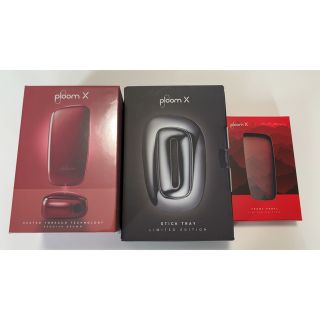 プルームテック(PloomTECH)の【新品未開封】ploom X スターターキット＆フロントパネル&スティックトレイ(タバコグッズ)