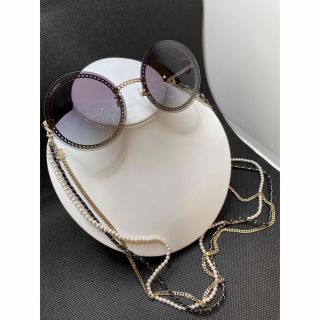 特価】 CHANEL パール3連チェーンサングラス サングラス/メガネ - www