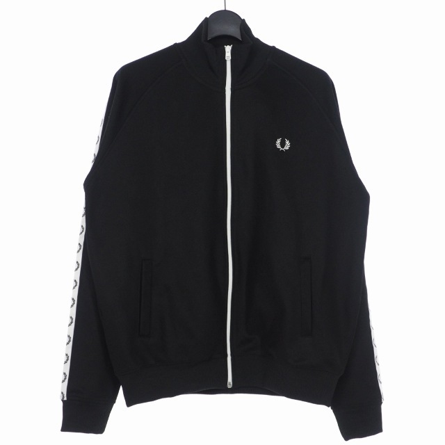 FRED PERRY(フレッドペリー)のフレッドペリー FRED PERRY テープド トラックジャケット L 黒 メンズのジャケット/アウター(ブルゾン)の商品写真