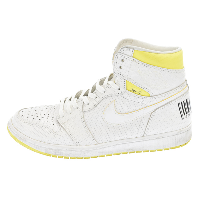 NIKE ナイキ AIR JORDAN RETRO HIGH OG FIRST CLASS FLIGHT 555088-170 エアジョーダン1レトロハイファーストクラス ハイカットスニーカー US9 ホワイト/イエロー 安い ナイキ ジョーダン JORDAN フライト スニーカー