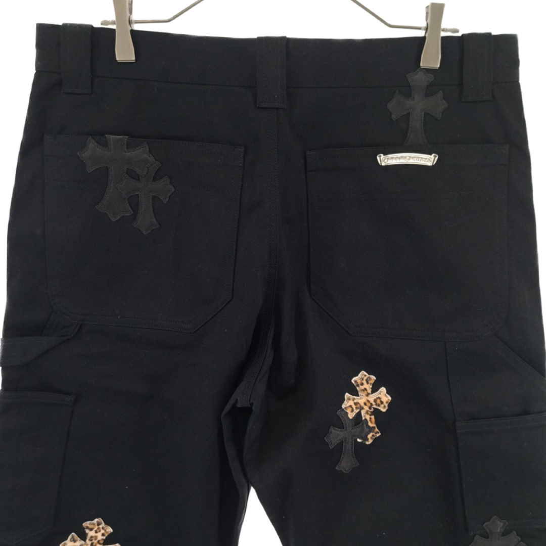 CHROME HEARTS クロムハーツ CARPENTER CNVS CEME CRS ダブルニーカーペンタークロスパッチロングパンツ ワークパンツ ブラック