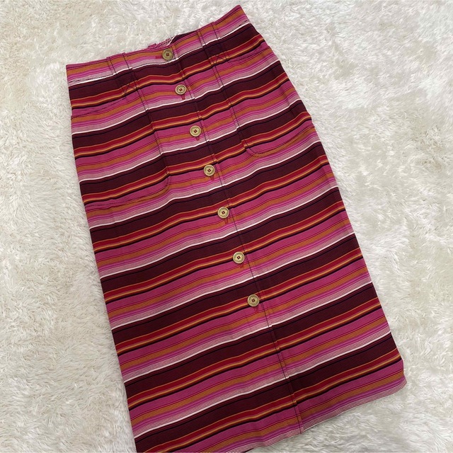 Tory Burch(トリーバーチ)の【Tory burch】トリーバーチ　シルク　ロングスカート  金ボタン レディースのスカート(ひざ丈スカート)の商品写真