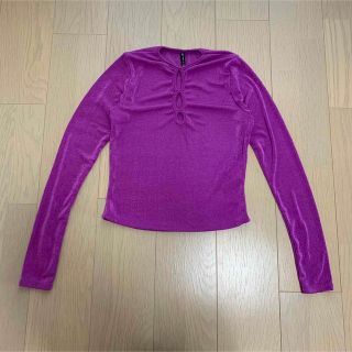 エイソス(asos)のASOS knit purple tops(Tシャツ(長袖/七分))