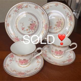 ロイヤルドルトン(Royal Doulton)の【希少品】ロイヤルドルトン★カントン★トリオ　ペア(食器)