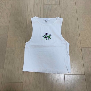 エイソス(asos)のTOPSHOP white flower tops(カットソー(半袖/袖なし))