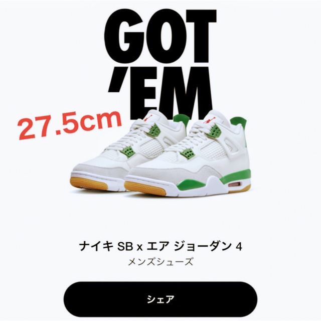 Nike SB × Air Jordan 4 Pine Green 27.5㎝