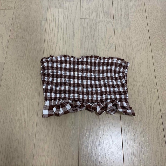 asos(エイソス)のAsos flag check brown tube top レディースのトップス(ベアトップ/チューブトップ)の商品写真