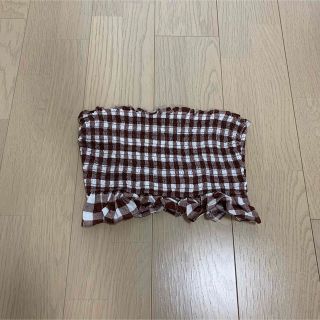 エイソス(asos)のAsos flag check brown tube top(ベアトップ/チューブトップ)