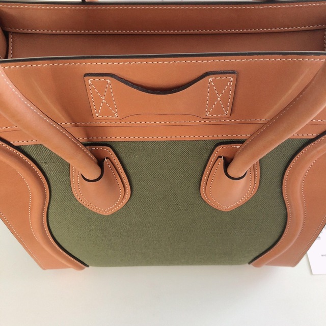 celine(セリーヌ)のCELINE ラゲージ マイクロ テキスタイル キャンバス/カーフ カーキ/タン レディースのバッグ(ハンドバッグ)の商品写真