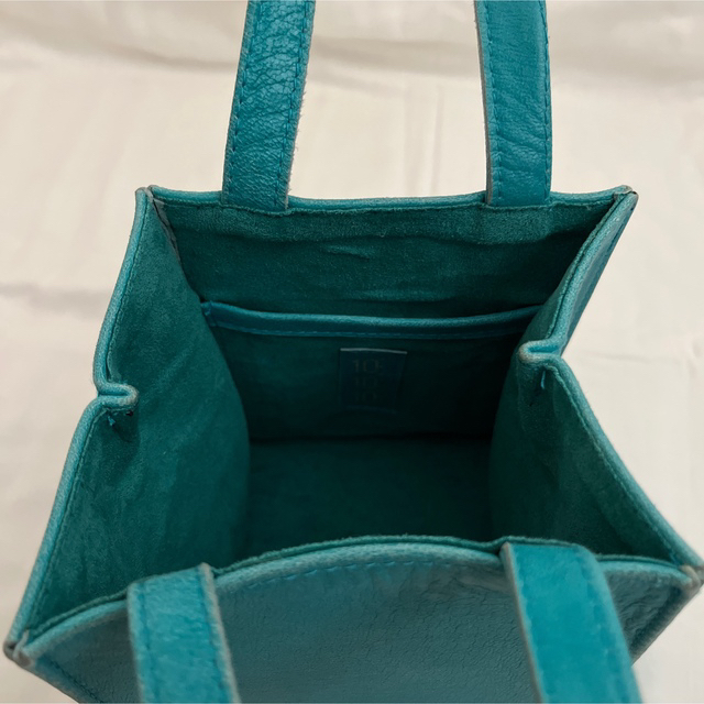 101010 BOX BAG square ブルー ターコイズブルー レディースのバッグ(ハンドバッグ)の商品写真