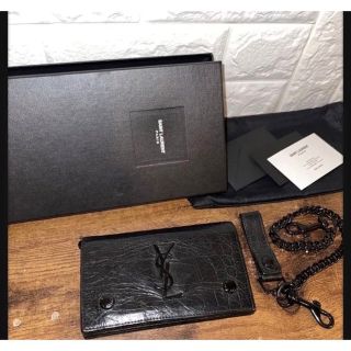 Yves Saint Laurent - イヴサンローラン ウォレットチェーン クロコ 長